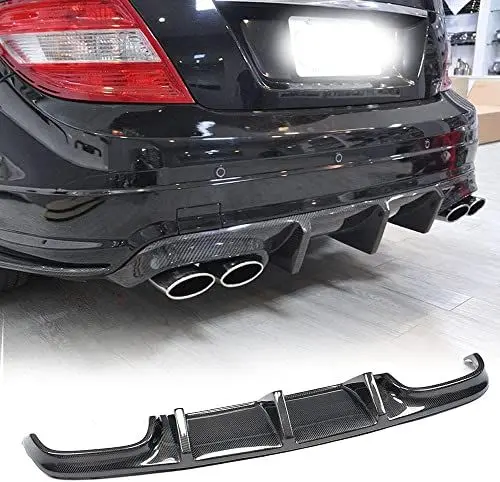 Produktbild: XUETAO Kohlefaser W204 Heckdiffusor für Mercedes Benz C-Klasse W204 C63 AMG Pre-Facelift 2008-2011 Heckstoßstange Diffusor Lippenspoiler Bodykits