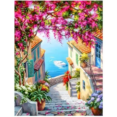 Produktbild: XUIIOSOOKP Diamond Painting Erwachsene, 5D Diamond Painting, DIY Diamant Painting Bilder, Baum Diamant Malerei Stickerei Set für Zuhause Wanddekorationen - 30x40cm/Meerblick