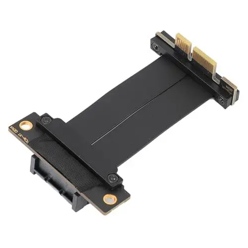 Produktbild: XUMIUZIY PCIE 4.0 Riser Kabel, Dual 90 Grad Rechtwinkliges GPU Riser Kabel, 36Pin PCIE Verlängerungskabel mit Voller Funktion für WiFi Karten, M.2 PCIe Karten, Firewire Karten,