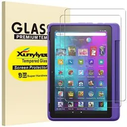 Produktbild: XunyLyee 2 Stück, Kompatibel mit Fire HD 10 Kids Pro 25,6 cm (10,1 Zoll) Schutzfolie, Panzer Schutz Glas Displayschutz für Fire HD 10/ Fire HD 10 Kids (2021/2023 Release 11./ 13. Generation)