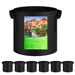Produktbild: XVZ Pflanzsack, 6 Stück 10L Vliesstoff Pflanzsäcke Wiederverwendbar Atmungsaktiv Pflanztaschen mit Griffe aus Filzstoff für Tomaten Blumen Pflanzen - 3 Gallonen Schwarz