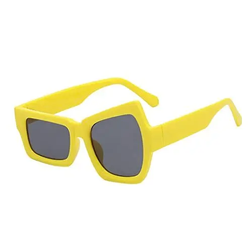 Produktbild: XXblack Cat Eye Sonnenbrille Männer Frauen Lustige Partybrille Klassische Mode Unregelmäßige Steampunk Sonnenbrille UV400 Schutz Fahren Streetwear Brillen(Yellow,Einheitsgröße)