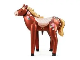 Produktbild: XXL Folienballon Pferd süßes Pony Ballon Deko Geburtstag Kindergeburtstag Mädchen Junge Geschenk Kinder Reiter Deko Reiterschule Reiterhof Motto Ballon 100cm