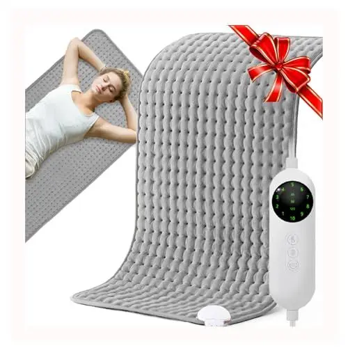 Produktbild: XXXL-Heizkissen, 100 x 50 cm Extra großes Wärmekissen für Rücken Bauch und Beine, Sicherheits- elektrisch heizmatte, schnelles Aufheizen, 10 Temperaturstufen, Abschaltautomatik und Überhitzungsschutz