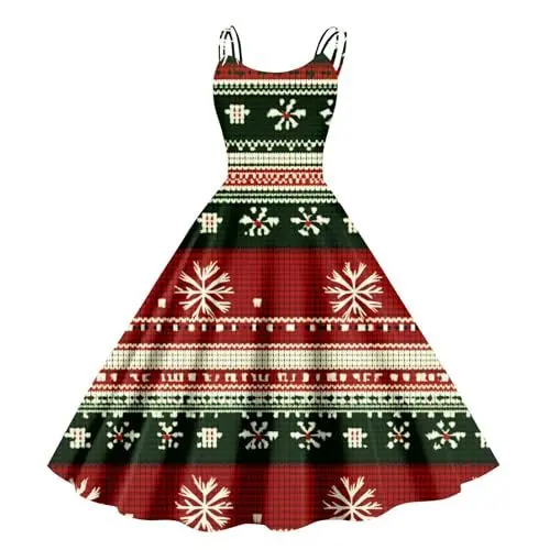 Produktbild: XYYYHTL Weihnachtskleidung Damen Damen Kleid Weihnachten Weihnachten Kleid Mädchen Kleidung Weihnachten Damen Silvester Kleider Damen Prinzessin Kleid Mädchen Weihnachten Kleid Weihnachten