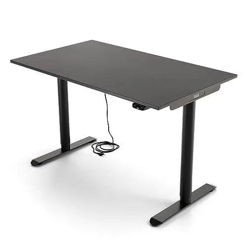 Produktbild: Yaasa Desk Basic S Kinderschreibtisch Höhenverstellbar, 120x70 cm, Schwarz, inkl. Tastensperre und USB-Ladeanschluss, Mitwachsender Schreibtisch
