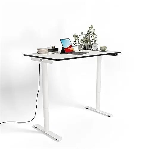 Produktbild: Yaasa Desk Basic S Kinderschreibtisch Höhenverstellbar, 120x70 cm, Weiß, inkl. Tastensperre und USB-Ladeanschluss, Mitwachsender Schreibtisch