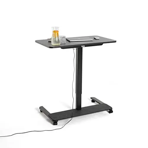 Produktbild: Yaasa Desk One Stehpult, 91x51 cm, Dunkelgrau/Schwarz, Kleiner praktischer Schreibtisch passt in Jede Ecke, 5 Jahre Garantie, elektrisch höhenverstellbarer Homeoffice Tisch, Height Adjustable Desk