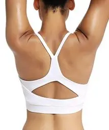 Produktbild: Yaavii Damen Sport BH ohne Bügel Gepolstert Yoga BH Push Up Frauen Bustier Atmungsaktiv Elastizität Sport Bra Top Weiß2 S