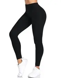 Produktbild: Yaavii Damen Sport Leggings Lange Blickdicht Yoga Leggings Figurformende Sporthose Yogahose Fitnesshose mit Hohe Taille Bauchkontrolle Schwarz2 S