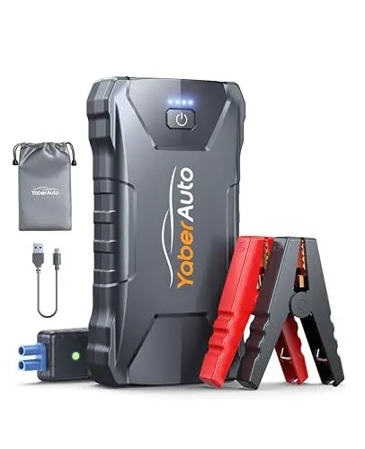 Produktbild: YaberAuto Starthilfe Powerbank, 2500A Spitzstrom, Auto Starthilfe Powerbank, Jump Starter für 7,0L Benzin Oder 5,5L Diesel, Starter Powerbank mit LED Taschenlampe, 12V Auto Starthilfe mit PKW, YA80