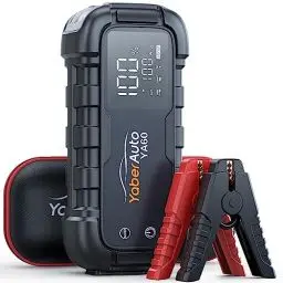Produktbild: YaberAuto Starthilfe Powerbank, 6000A Auto Starthilfe, 65W USB C PD Starthilfe, 26,800mAh Starthilfe Powerbank, Starthilfegerät für All Benzin und 12.0L Dieselmotor, Starthilfe mit 600 Lumen Notlicht