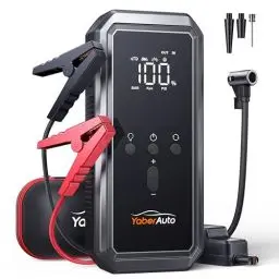 Produktbild: 5000A Auto Starthilfe, YaberAuto Starthilfe Powerbank mit 150PSI Kompressor, 21,800mAh Powerbank mit 300 Lumen Notlicht, 4 in 1 Powerbank als Starthilfe mit LCD Bildschirm, YA70