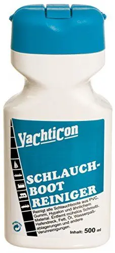 Produktbild: Yachticon Schlauchboot Reiniger 500 ml – kraftvoller Außenhaut-Reiniger für PVC, Hypalon & Gummi, entfernt Öl, Fett, Hafen-, Wasserpass- und Umweltverschmutzungen, bildet UV-Schutzfilm