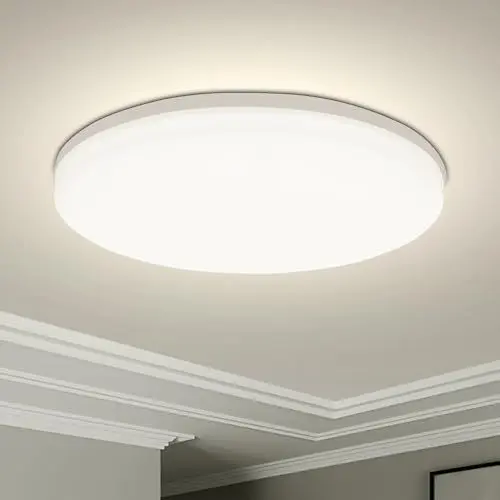 Produktbild: Yafido LED Deckenlampe 30cm Rund, 48W 4320LM 4000K Neutralweiß, Ultra Slim Flach Deckenlicht für Badezimmer, Wohnzimmer, Küche, Nicht-dimmbar, Einfach Montierbar