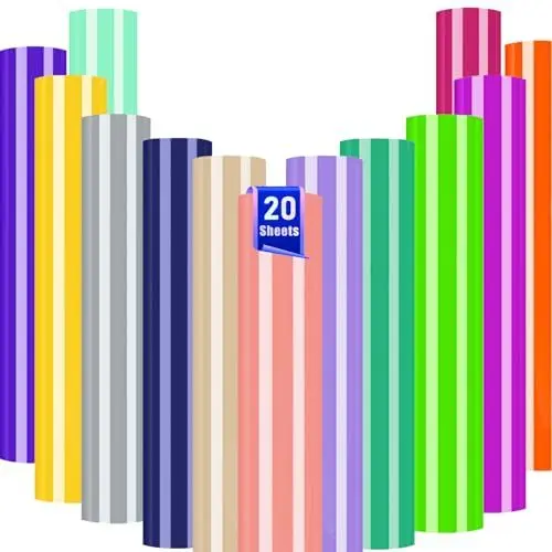 Produktbild: YAFLC Selbstklebend Vinylfolie Plotter, 20 Stück 30.5 x 21cm Plotterfolie Vinyl, Selbstklebendes Vinyl für DIY Handwerk, Becher, Fenster Pastell