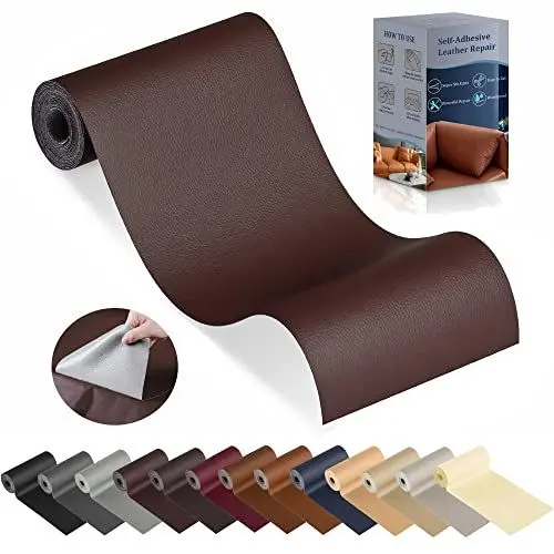 Produktbild: YAFLC kunstleder selbstklebend Braun, 10 x 160cm leder patch selbstklebend, kunstleder reparaturset für couch Autositz Sofa Möbel Leder Reparatur Jacken und Renovierung