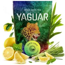 Produktbild: Yaguar Menta Limón 500g - Mate Tee mit Zitrone & Minze, Brasilianischer Mate Tee, Erfrischender