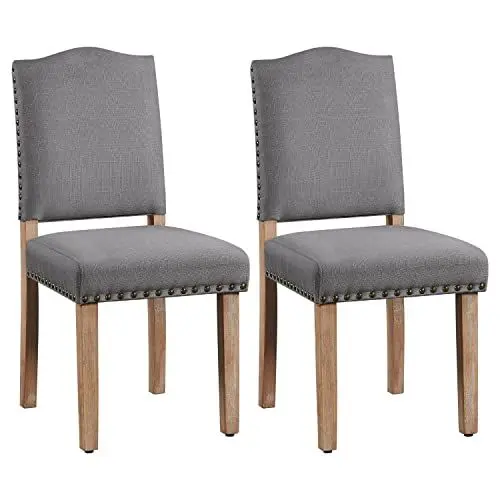 Produktbild: Yaheetech 2er Set Esszimmerstühle Stühle gepolstert, Modern Küchenstuhl bequemer Polsterstuhl, belastbar bis 136 kg, fürs Esszimmer/Küche/Wohnzimmer, dunkelgrau