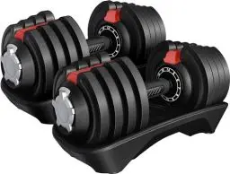 Produktbild: Yaheetech 2er Verstellbare Hanteln 12-in-1 Kurzhanteln 1,5 kg bis 18 kg Hanteln Schnelleinstellung Gewichtsstufen 2er Hanteln für Zuhause & Fitnessstudio