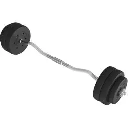 Produktbild: Yaheetech 30 kg SZ Curlset Langhantel-Set, SZ-Stange mit 6 Scheiben, Hantel-Set für Krafttraining, Curl-Stange mit Gewichten, Hantelstangenset SZ-Hantelset Curlset