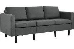 Produktbild: Yaheetech 3 Sitzer Sofa Gästesofa Modern Couch 3er Sitzsofa Bequeme Polsterung 188,5×79×80 cm fürs Wohnzimmer/Schlafzimmer/Gästezimmer, Sofateile unter dem Polster verpackt Dunkelgrau