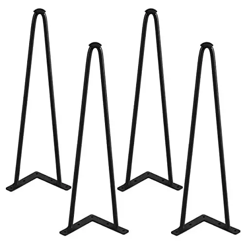 Produktbild: Yaheetech 4er Set Hairpin Tischbeine Haarnadel Möbelfüße Tischkufen Haarnadelbeine, Beinhöhe ca 41 cm