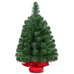 Produktbild: Yaheetech 60cm Weihnachtsbaum künstlich, Mini Kunstweihnachtsbaum, Tisch-Weihnachtsbaum, Weihnachtsdeko,Tannenbaum, Material PVC, inkl. Zementbasis