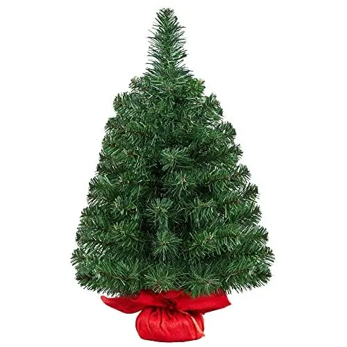 Produktbild: Yaheetech 60cm Weihnachtsbaum künstlich, Mini Kunstweihnachtsbaum, Tisch-Weihnachtsbaum, Weihnachtsdeko,Tannenbaum, Material PVC, inkl. Zementbasis