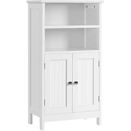 Produktbild: Yaheetech Badschrank Küchenschrank mit Doppeltür & Einstellbarem Regal Badkommode Sideboard Badezimmer/Wohnzimmer/Flur Weiß 50 * 30 * 92.5cm