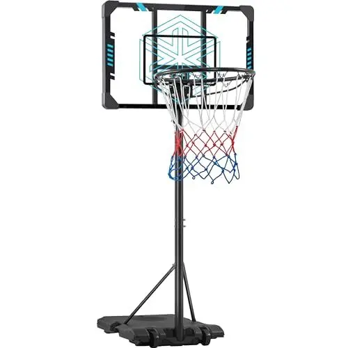 Produktbild: Yaheetech Basketballkorb, Höhenverstellbarer Basketballständer für Indoor & Outdoor, Tragbare Basketballanlage mit Rollen 216 – 246 cm