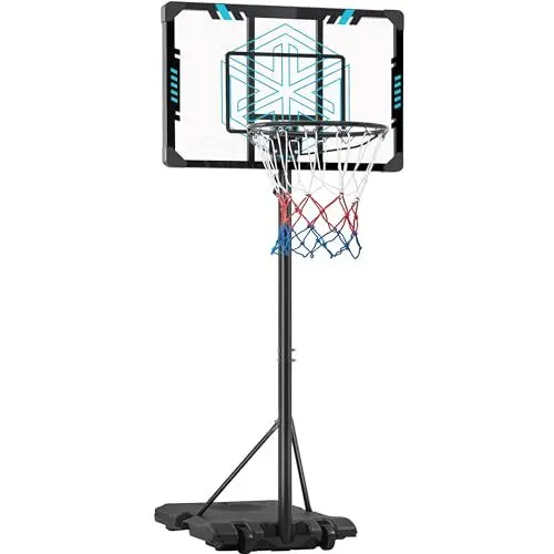 Produktbild: Yaheetech Basketballkorb, Höhenverstellbarer Basketballständer für Indoor & Outdoor, Tragbare Basketballanlage mit Rollen 226,5 256,5 cm