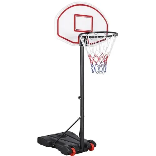 Produktbild: Yaheetech Basketballständer Basketballkorb Outdoor Korbanlage Basketballanlage mit Rollen Höhenverstellbar 196 von 251 cm