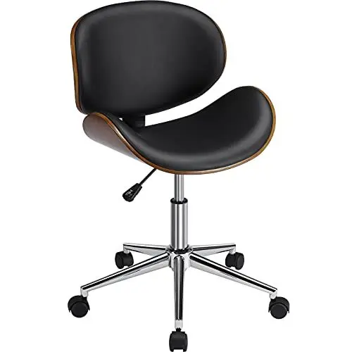 Produktbild: Yaheetech Bürostuhl Ergonomischer Schreibtischstuhl höhenverstellbarer Massivholz Drehstuhl ohne Armlehnen Computerstuhl mit Verstellbarer Sitzhöhe