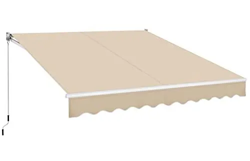Produktbild: Yaheetech Einziehbare Markise, Gelenkarmmarkise mit Handkurbel 300x250 cm, Fallarmmarkise wasserabweisend, Sonnenmarkise Winkel Längeinstellung(5-35°), Sonnenschutz inkl. Wandhalterung
