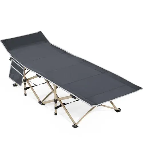 Produktbild: Yaheetech Gästebett Campingbett Klappbett Angelliege klappbar Campingliege Liege mit Seitentasche und Transporttasche bis 150 kg