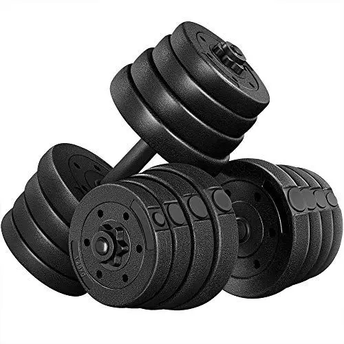 Produktbild: Yaheetech Hanteln Set Kurzhanteln 2er Set 30 KG Hantelstange mit 30 mm Hantelscheiben für Bodybuilding, Muskelaufbau