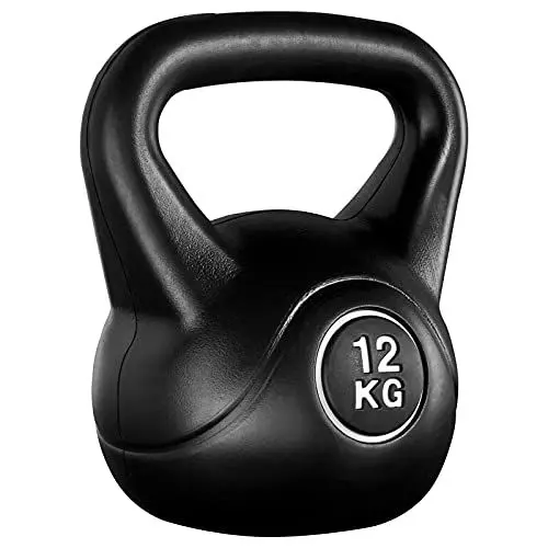 Produktbild: Yaheetech Kettlebel 12kg für Krafttraining Fitness Gymnastik, Kugelhantel Schwunghantel Kugelgewicht, schwarz