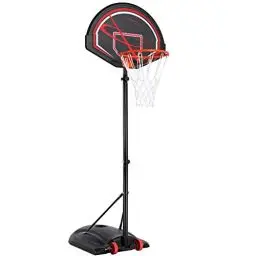 Produktbild: Yaheetech Legierter Stahl Basketballständer Outdoor Basketballkorb mit Rollen Tragbar Korbanlage Basketballanlage Höhenverstellbar 217 bis 277 cm, Schwarz