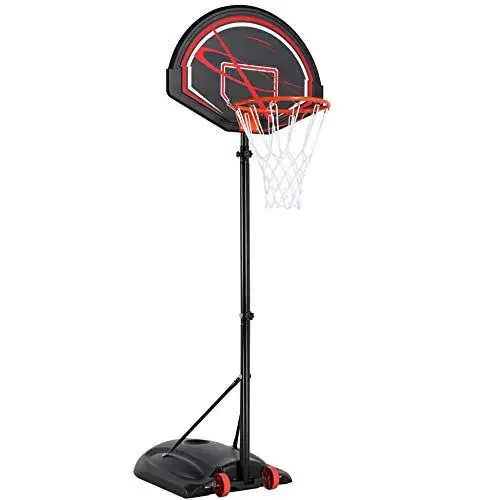 Produktbild: Yaheetech Legierter Stahl Basketballständer Outdoor Basketballkorb mit Rollen Tragbar Korbanlage Basketballanlage Höhenverstellbar 217 bis 277 cm, Schwarz