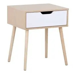 Produktbild: Yaheetech Nachttisch Nachtkommode nordisch Beistelltisch Kiefernholz Stoffschublade Massiv Kommode Sideboard Couchtisch mit 4 Füßen