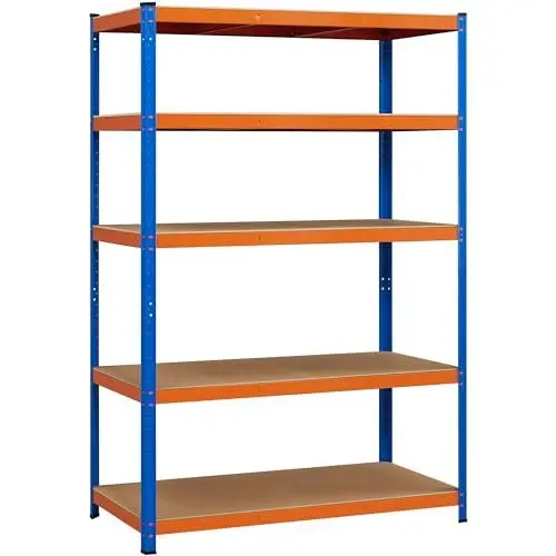 Produktbild: Yaheetech Schwerlastregal 180 x 120 x 60 cm Lagerregal 5 Böden Metall Regal Max. Belastbarkeit : 875kg Orange & Blau