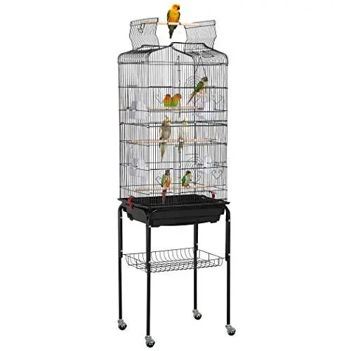 Produktbild: Yaheetech XXL Vogelkäfig Vogelbauer Wellensittich Kanarien mit Freisitz und Zubebör mit Ständer