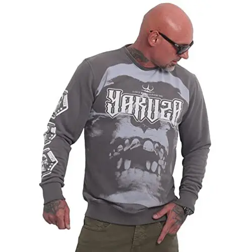 Produktbild: Yakuza Herren Ghost Skull Pullover, Steel Gray, L