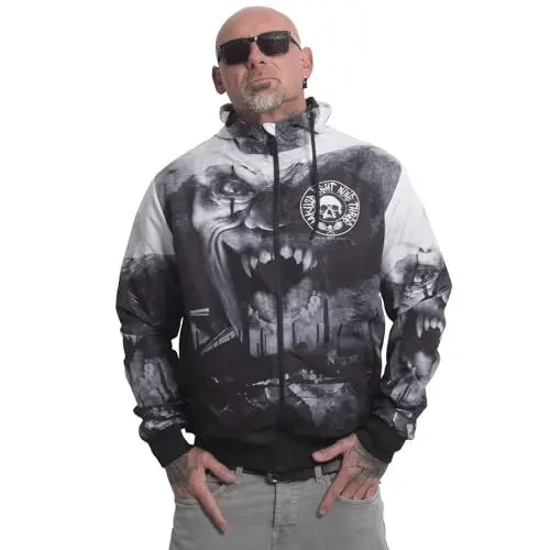 Produktbild: Yakuza Herren Horror Allover Windbreaker, Schwarz, XL