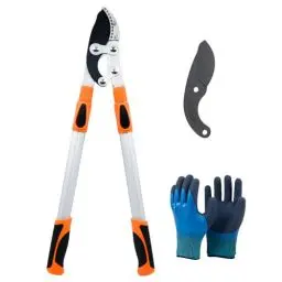 Produktbild: YALYAYA Teleskop Astschere Gartenschere Scharfe SK-5-Kohlenstoffstahlklinge Längenverstellbare baumschere-69-104cm Teleskopstiel Obstbaum Gartengeräte Heckenschere für Dicke Äste