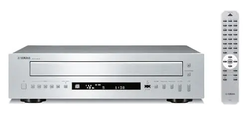 Produktbild: Yamaha CD-C603 CD-Player – 5-fach CD-Wechsler für verschiedene Formate – Mit Front-USB-Anschluss für digitale Wiedergabe und Fernbedienung – Silber