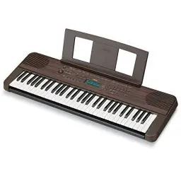 Produktbild: Yamaha Digital Keyboard PSR-E360DW, dunkle Walnuss – Digitales Einsteiger-Keyboard mit 61 Tasten mit Anschlagdynamik – Portable Keyboard im vielseitigen Design für jeden Wohnraum