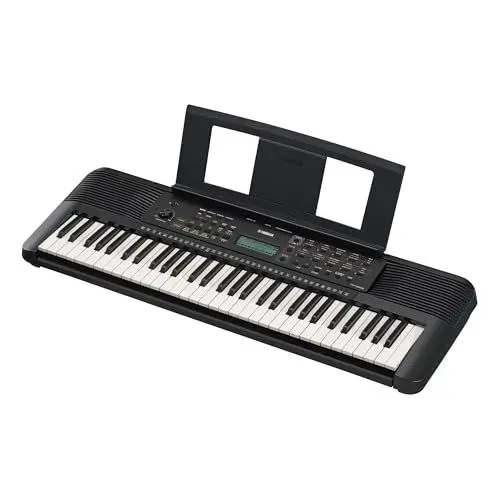 Produktbild: Yamaha PSR-E283 Tragbares Keyboard für Anfänger, schwarz – Mit 410 Instrumentenklängen, 150 Begleit-Styles und 122 Songs, inkl. Voucher für 2 Online-Keyboard-Lessons an der Yamaha Music School