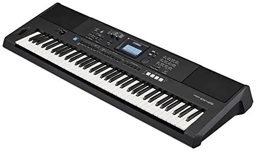 Produktbild: Yamaha PSR-EW425 Digital-Keyboard, schwarz – Vielseitiges, tragbares Digital-Keyboard mit 76 anschlagdynamischen Tasten, 820 Instrumentenklängen, Premium Orgelsounds und LCD-Display